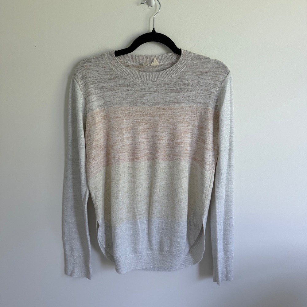 Moth Anthropologie Women Small Colorblock Metallic Rayon Blend Sweater